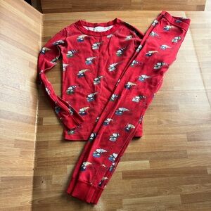 Peanuts Hanna Andersson winter pajamas size 8 cotton Charlie Brown